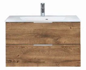 Mobile da bagno sotto lavabo Madeo rovere ribbeck L 80 x H 48 x P 45 cm 2 cassetti, lavabo non incluso