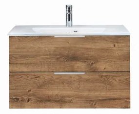 Mobile da bagno sotto lavabo PELIPAL Madeo rovere L 80 x H 48 x P 45 cm 2 cassetti, lavabo non incluso