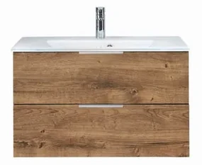 Mobile da bagno sotto lavabo PELIPAL Madeo rovere ribbeck L 80 x H 48 x P 45 cm 2 cassetti, lavabo non incluso