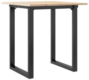 Tavolo da pranzo telaio a o 70x70x75 cm massello pino e ghisa