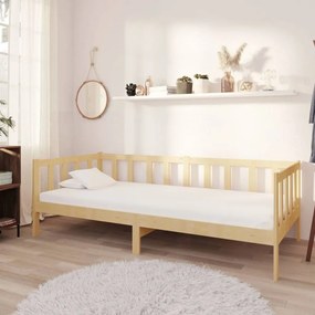 Divano Letto Con Materasso 90x200 Cm Legno Massello Di Pino /