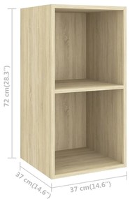 Mobile tv a parete 4 pz rovere sonoma in truciolato
