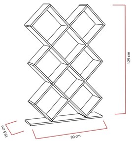 Libreria KUMSAL 129x90 cm rossa