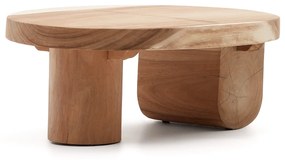 Kave Home - Tavolino da Salotto Mosi in legno massiccio di mungur Ã˜ 90 x 60 cm