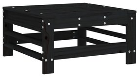 Set Salotto da Giardino 3 pz Nero in Legno Massello di Pino