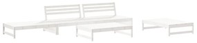 Set salotto da giardino 6 pz bianco in legno massello di pino