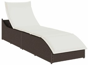 Lettino Prendisole Pieghevole Con Cuscino E Portaoggetti /