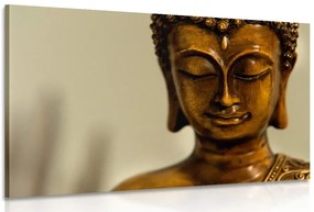 Quadro su tela – Testa di Buddha in bronzo
