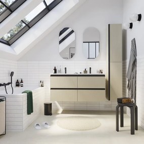 Mobile da bagno prolunga sospeso sotto lavabo L 60 x H 58 x P 48.1 cm beige laminato opaco, 2 cassetti SENSEA Studio