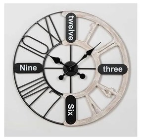 Orologio da parete 1xAA diametro 60 cm nero/bianco patinato