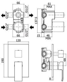 Paffoni Level Lec018 Miscelatore Incasso Doccia Con Deviatore Con Piastra In Abs Cromo