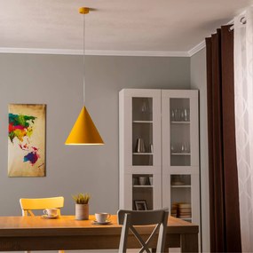 TK Lighting Lampada a sospensione CONO, luce singola, Ø 32 cm, giallo