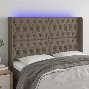Testiera A Led Tortora 163x16x118/128 Cm İn Tessuto /