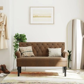 Panca Con Schienale Marrone 120x62x75,5 Cm İn Scamosciato /