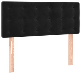 Giroletto a Molle con Materasso Nero 90x190 cm in Velluto