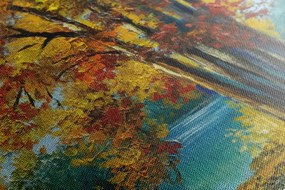 Stampa su tela – Alberi dipinti nei colori dell'autunno