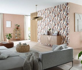 Carta da parati grande LD 3 Foglia rosa, 106 cm x 10 m