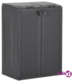 vidaXL Pattumiera con 2 Ante Nera 65x45x88 cm in PP