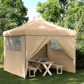 Tendone Per Feste Pieghevole Pop-up Con 4 Pareti Beige /