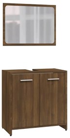 Set mobili da bagno rovere marrone in legno multistrato