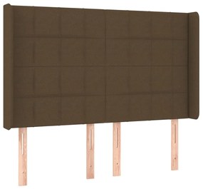 Testiera a led marronescuro147x16x118/128cm intessuto