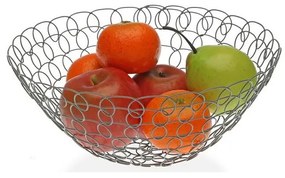Portafrutta Grigio Metallo (28 x 12 x 28 cm)
