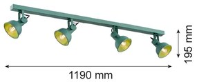 Argon 1819 - Faretto LENORA 4xE14/7W/230V verde