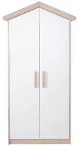 Armadio per bambini bianco/di colore naturale con effetto rovere 96x190x50 cm Cabane – Roba