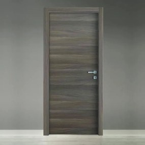 Porta tamburata battente Chic marrone L 80 x H 210 cm reversibile