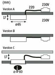Paulmann 99990 - SET 3xLED/3,5W Illuminazione mobili PUKK 230V