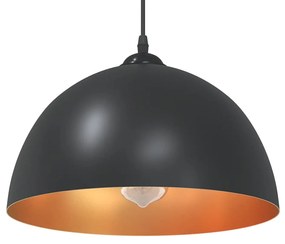 Lampada A Sospensione 2 Pz Regolabile E27 Nero Ø 30 Cm Metallo /