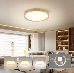 Brilagi - Plafoniera LED WOODROUND LED/30W/230V 3000/4000/6000K Ø 40 cm
