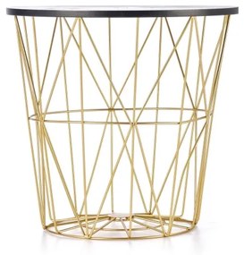 Tavolino HARISSA 41x42 cm oro/nero marmor decor