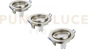 Kit  3 pezzi  incassi led matrix orientabili nikel 3 luci attacco g...