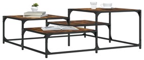 Tavolino Da Salotto Rovere Fumo 107x107x40 Cm Legno Multistrato /