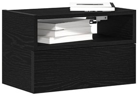 Comodino A Muro Nero 45x26x28,5 Cm /