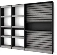 Libreria scaffale, 230x186x25cm, Soggiorno - Ufficio, Cemento RF 2365