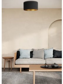 Duolla - Plafoniera ROLLER 1xE27/15W/230V diametro 40 cm nero/oro