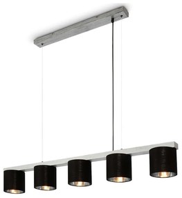 Briloner - Lampadario a sospensione con filo LURI 5xE14/25W/230V albero di caucciù