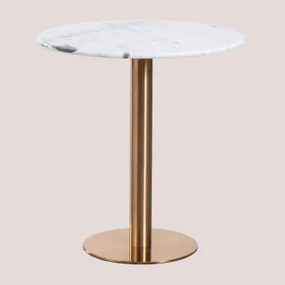 Tavolo da bar rotondo in marmo Cosmopolitan Bianco & Ø70 cm & - Sklum