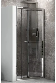 Kamalu - Box doccia nicchia 80cm apertura a libro vetro trasparente K045