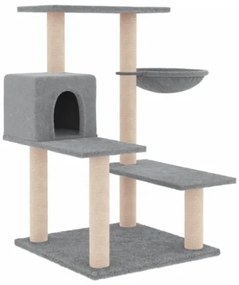 Albero per Gatti con Tiragraffi in Sisal Grigio Chiaro 82,5 cm