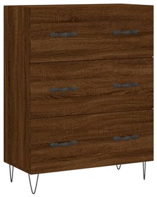 Credenza rovere marrone 69,5x34x90 cm in legno multistrato