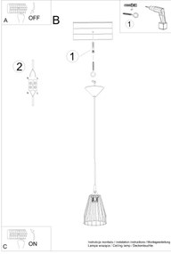 Sollux SL.1205 - Lampadario a sospensione con filo LEYO 1xE27/15W/230V nero