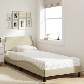 Letto con materasso crema 80x200 cm in tessuto