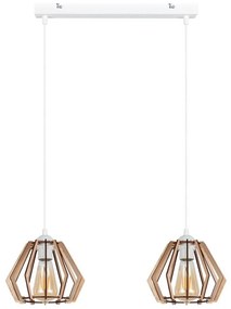 Lampadario su filo BERGO 2xE27/60W/230V bianco