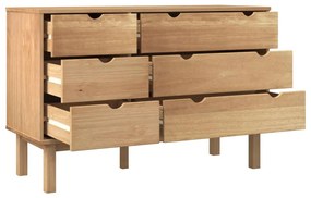 Cassettiera OTTA 111x43x73,5 cm cm in Legno Massello di Pino