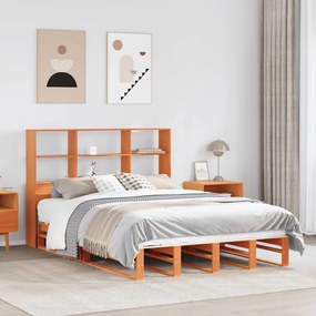 Letto libreria senza materasso marrone cera 150x200 cm legno