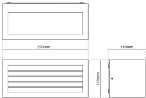 Applique Line Design E27 Mattone Ruggine Corten IP65 Antiabbagliamento