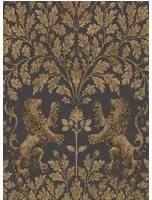 Tapete Boscobel Oak von Cole & Son - Metallic Gold on Black